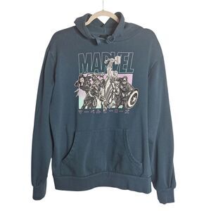 Mad Engine The Avengers Men's Size Large Teal "Marvel Hero's" Comic Book Hoodie